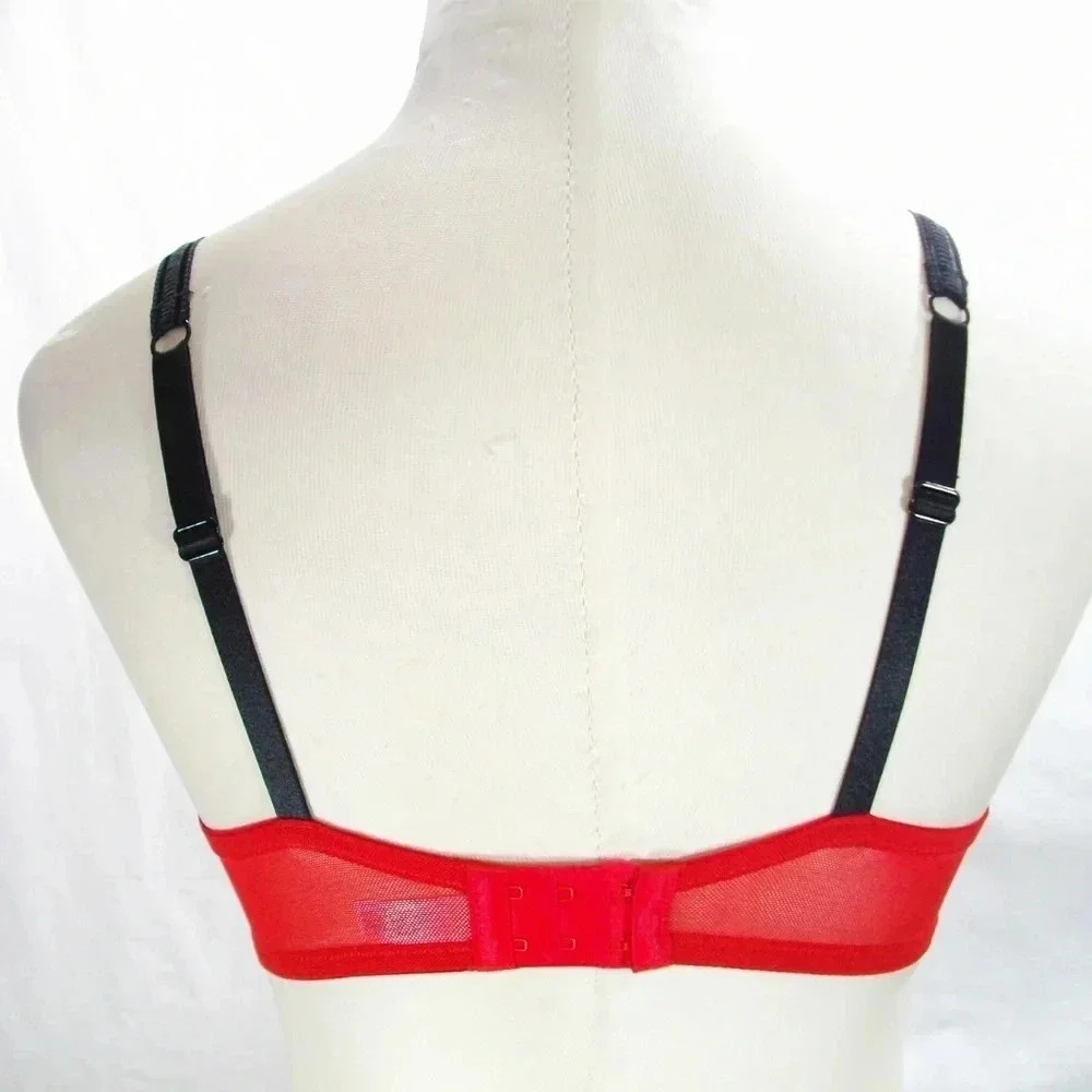 34C Jezebel 10039 Demeure Unlined Balconet UW Bra Red NWT - Picture 5 of 11